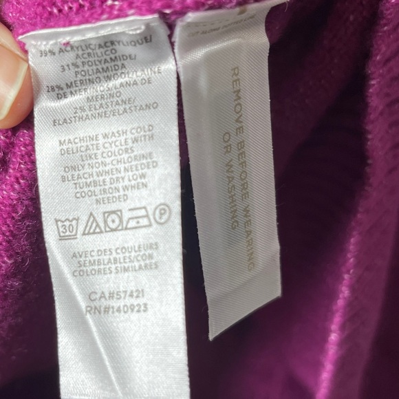 Loft NWT Merino Wool Blend Side Button Cowl Tunic Sweater XL - Picture 8 of 9